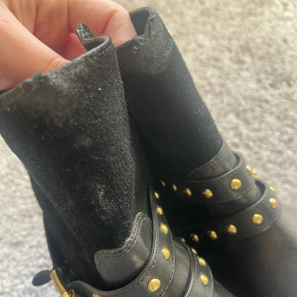 COACH | Lilliana Black Gold Stud Boots - Picture 4 of 10